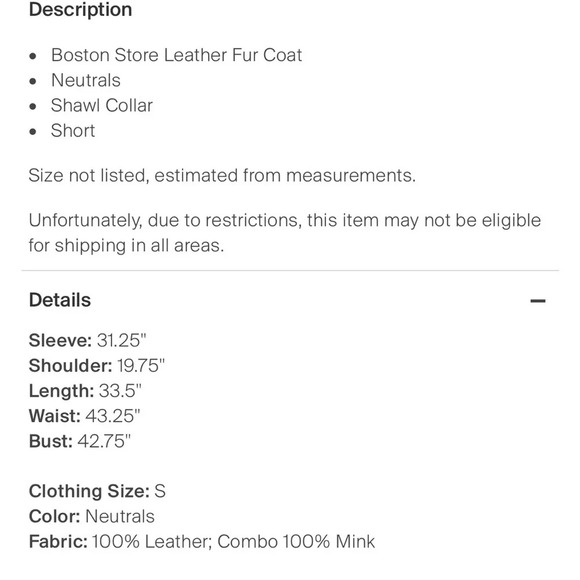 Boston store leather &real mink coat size Medium - Picture 11 of 11